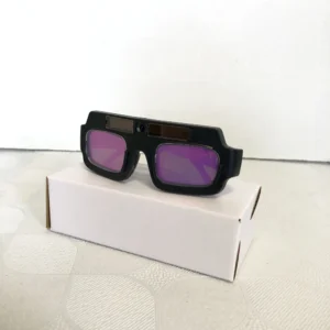 Dual-lens safety glasses with adjustable temples